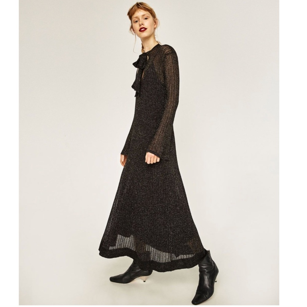 Zara long metallic dress